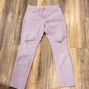 High-rise skinny lavender pant